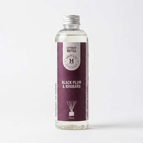 BLACK PLUM & RHUBARB LARGE REED DIFFUSER REFILL