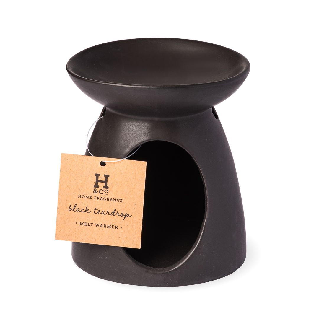 BLACK TEARDROP WAX MELT BURNER