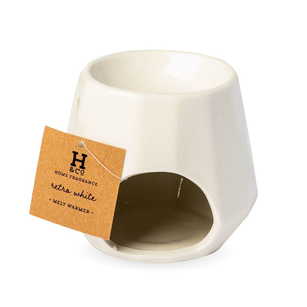 WHITE RETRO WAX MELT BURNER